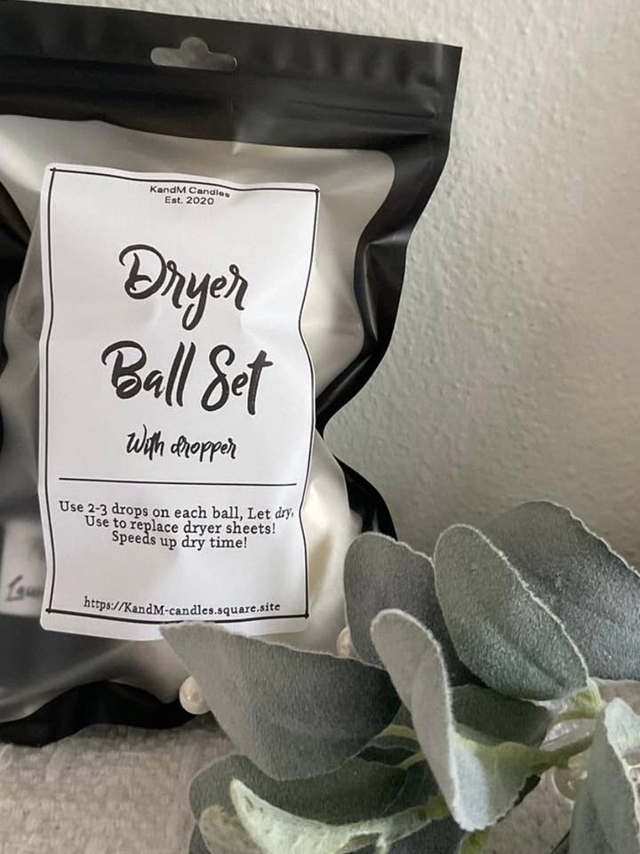 2 Pack Dryer Balls With Fragrance Dropper for wholesale by KandM Candles and Decor