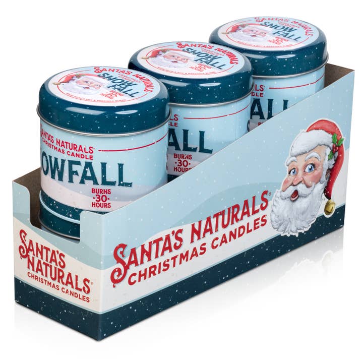 Santa's Naturals - Wholesale Jar/Filled Candle - Christmas Candle in Snow Fall 9oz ($7.50 each)