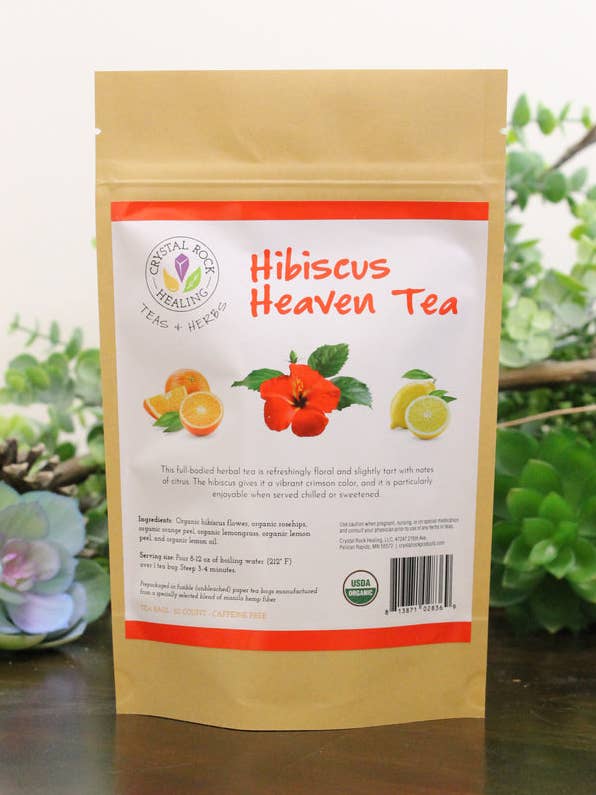 Hibiscus Heaven Tea Bag 20ct Organic for wholesale by Crystal Rock Healing, LLC