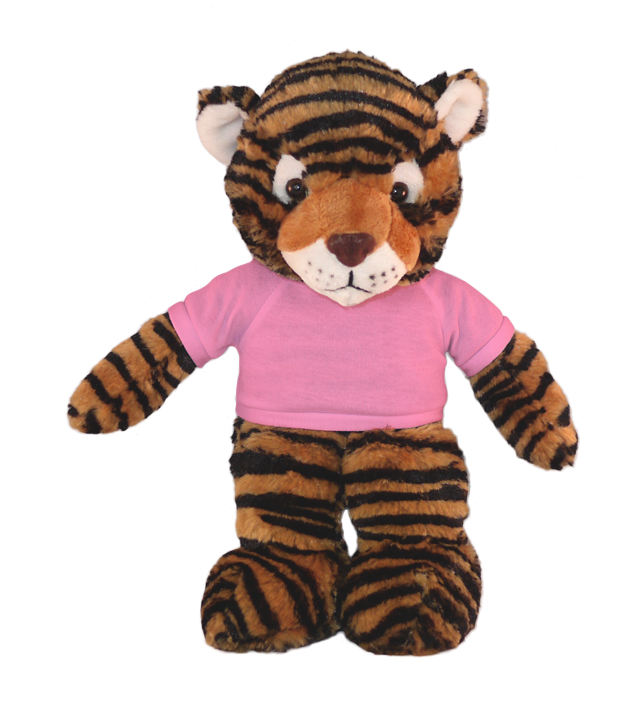 Plushland - Vendita all'ingrosso Peluche - Bambini e neonati - Peluche Floppy Tiger con maglietta personalizzata 12"8