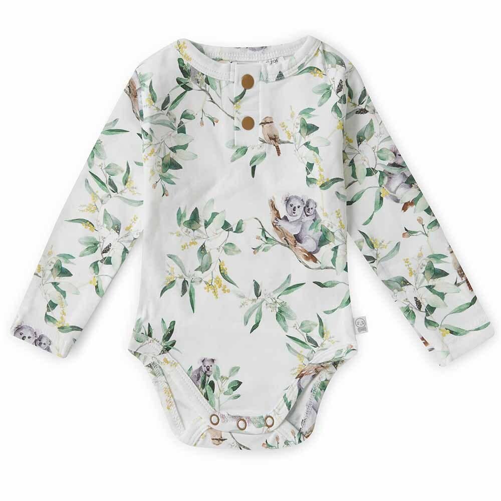 Snuggle Hunny - Wholesale Bodysuit (Non-Footed) - Baby - Eucalypt Long Sleeve Organic Bodysuit1