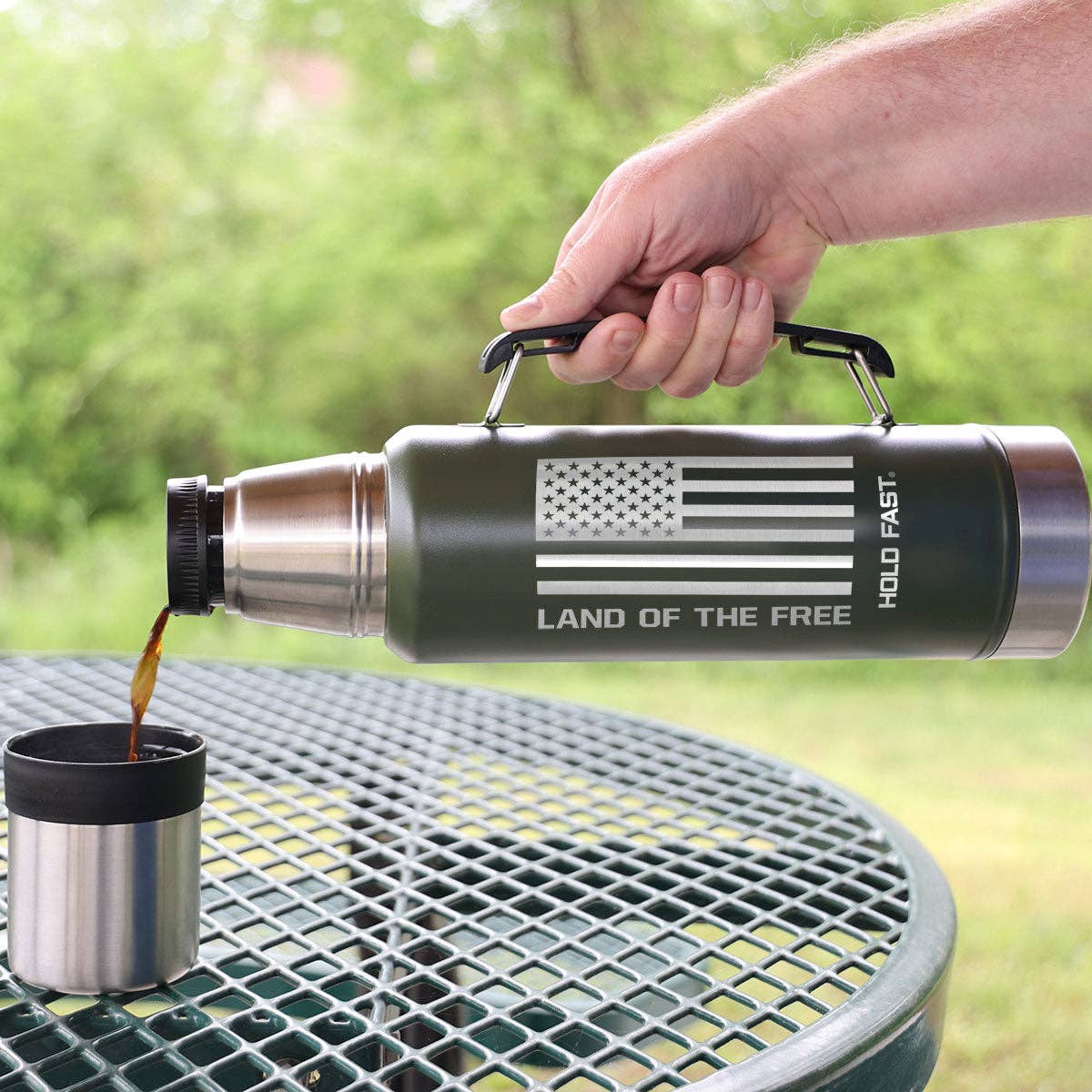 HOLD FAST Green Flag 42 oz Magnum Steel Drink Tank for wholesale on Faire2