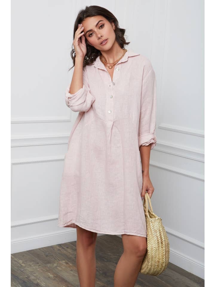 LÉA & LUC - Wholesale Dress - Women's - Short Dresses in 100% Linen REF. 1351