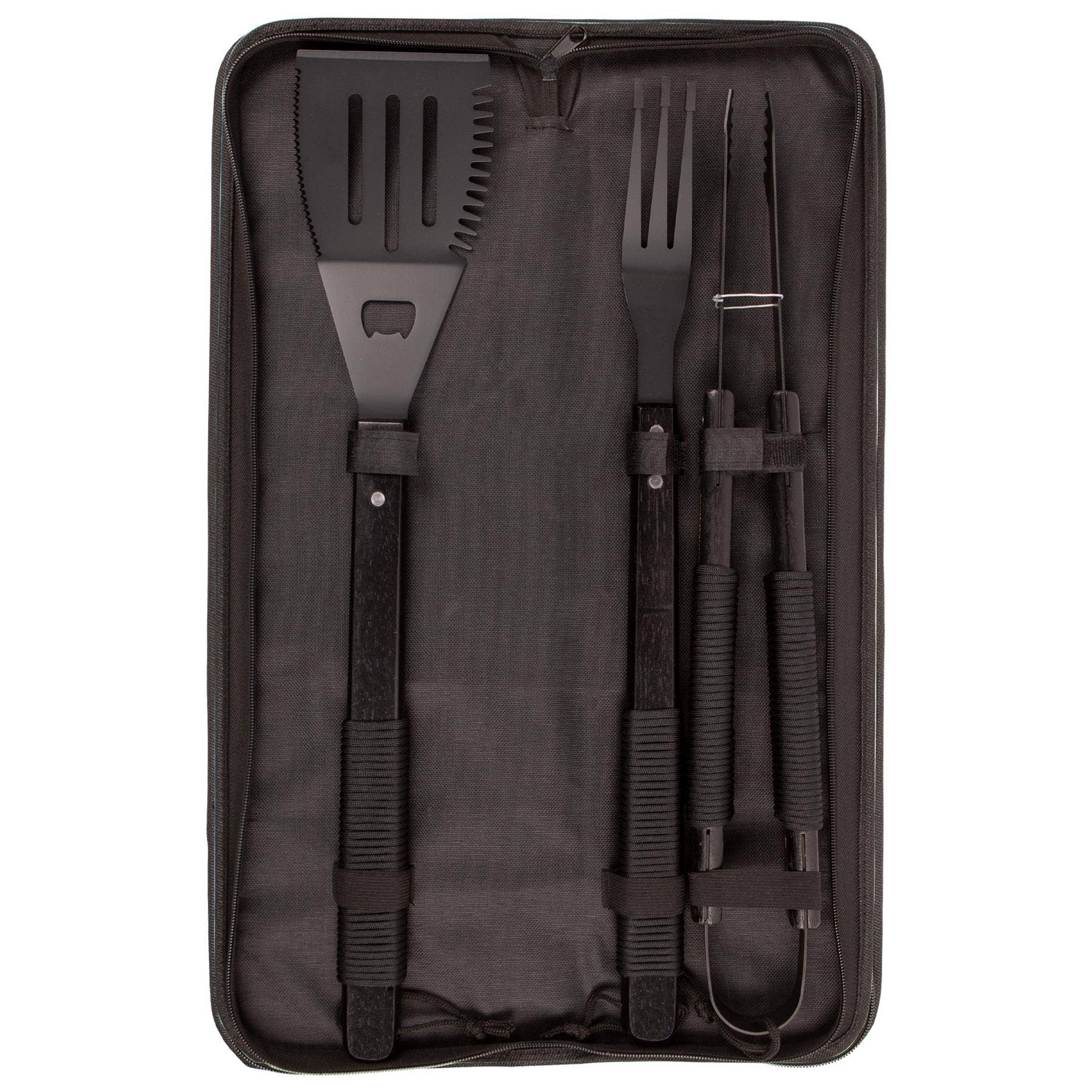 Rinkit Ltd - Wholesale Outdoor Grill Tools - 3pc Wooden BBQ Tool Set - By BobbyQ9