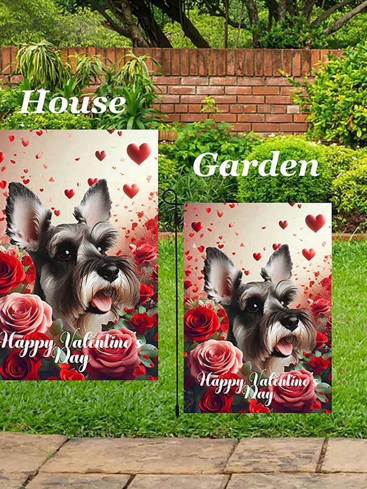 Schnauzer Grigio Cropp - Bandiera di San Valentino per la Casa per la vendita all'ingrosso da parte di Best of Breed Products