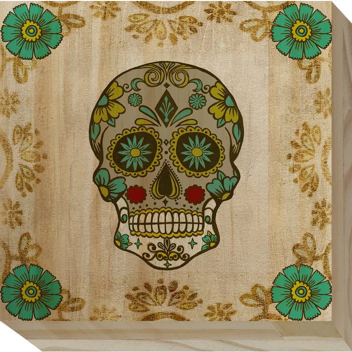 Day of the Dead Wood Block Signs for wholesale by Works of Heart