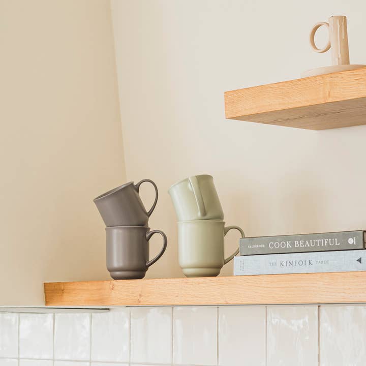 over&back - Wholesale Coffee Mug - Cozy Rimmed Stoneware Mugs – Set of 43