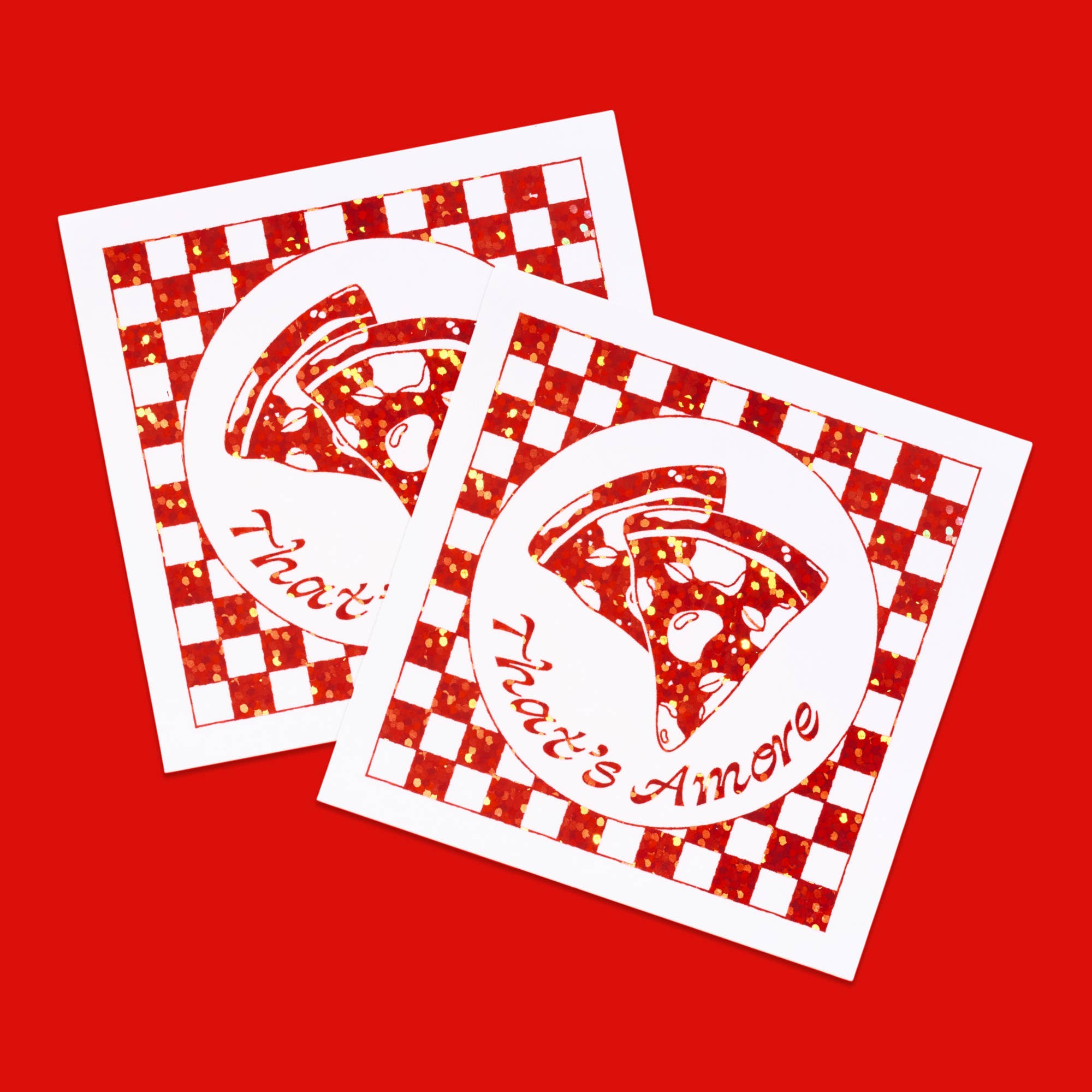 Marianna Fierro Shop - Wholesale Sticker - Checkered Pizza That's Amore Sticker1