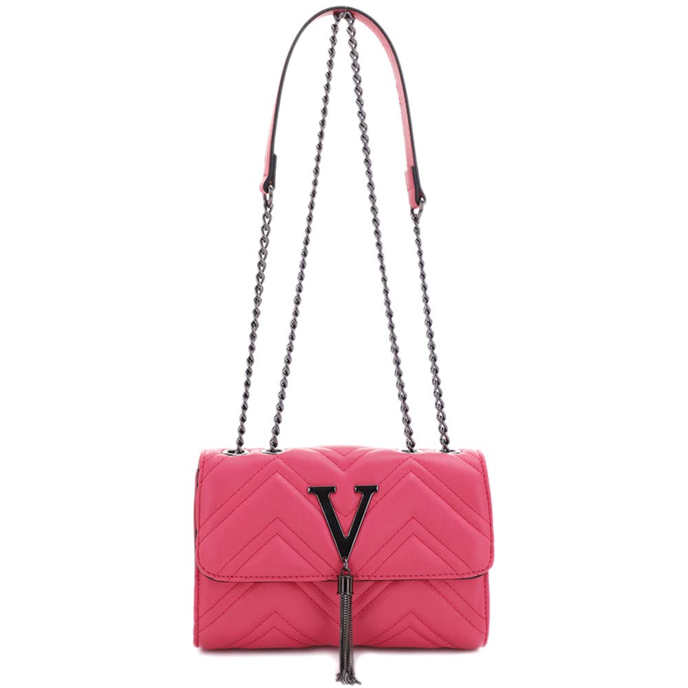 JOIA ACCESSORIES - Wholesale Crossbody Bag - Women's - FASHION V TASSEL DESIGN SHOULDER CROSSBODY BAG, DJ 60052 63