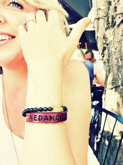 hUmaNITY tag Brass & Leather Wristlets for wholesale by Rural Roots