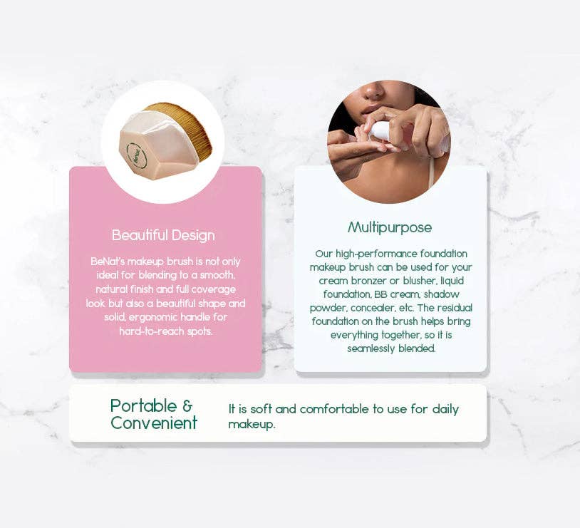 VIAI Beauty - Wholesale Cheek/Face Makeup Brush - BENAT Foundation Makeup Brush4