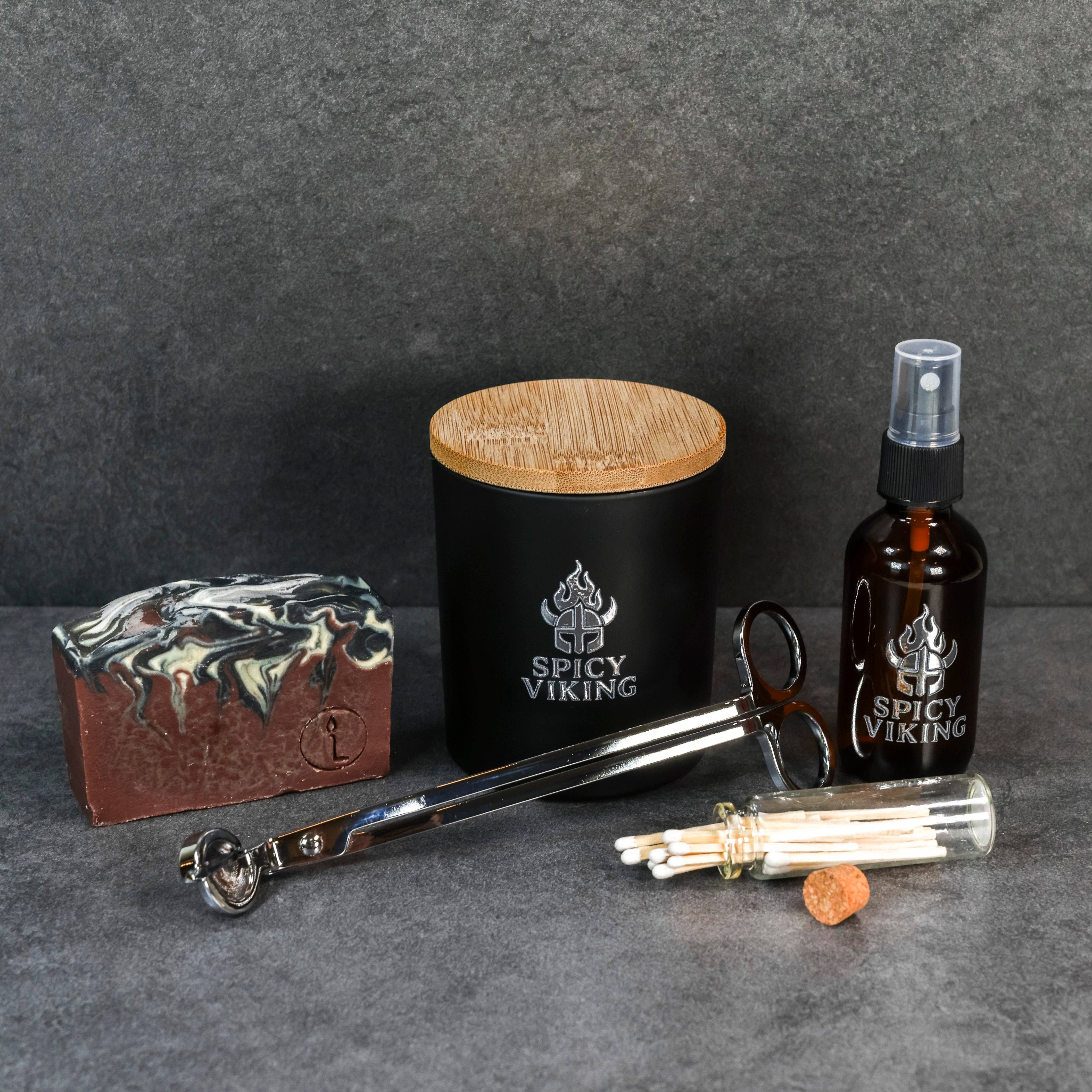 GLOW Lather + Wick - Wholesale Bath & Body Set - Spicy Viking Collection-Limited Edition11