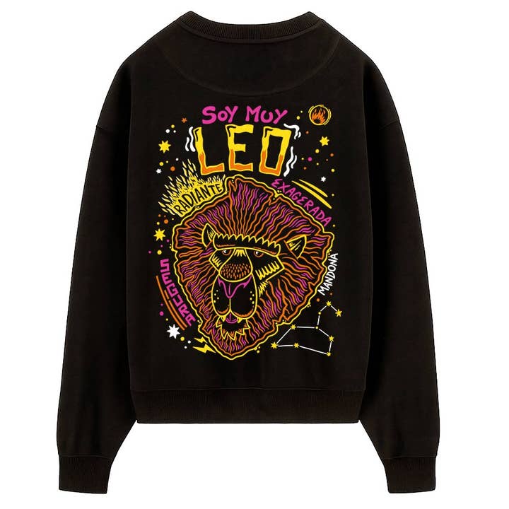 Sweatshirt PTFL Noire - ZODIAQUE Lion pour la vente par Puterful