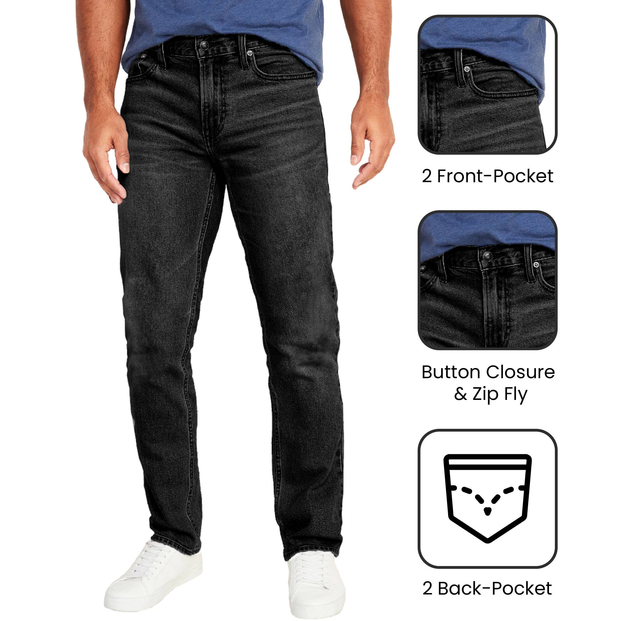 Galaxy By Harvic – wholesale Jeans – Men’s – Mens Flex Stretch Slim Straight Jeans Classic Denim Menswear5