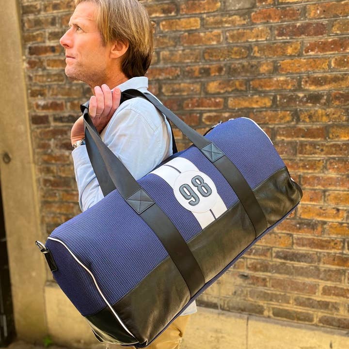 E2R PARIS - Wholesale Weekender Bag - Unisex - Riccardo BB98 unisex blue eco-responsible travel bag