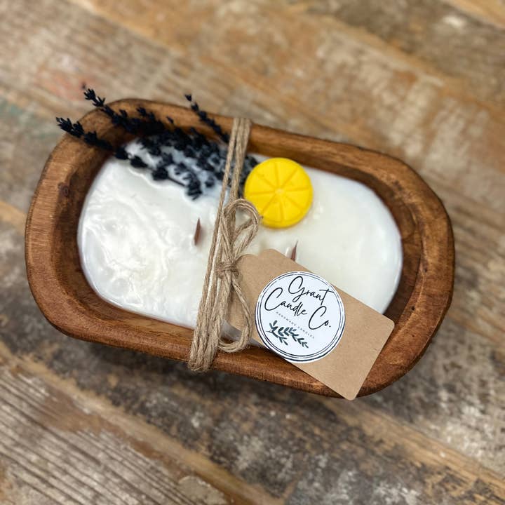 Botanisk dejskål Sojalys-citron & lavendel for engroshandel hos Grant Candle Co.