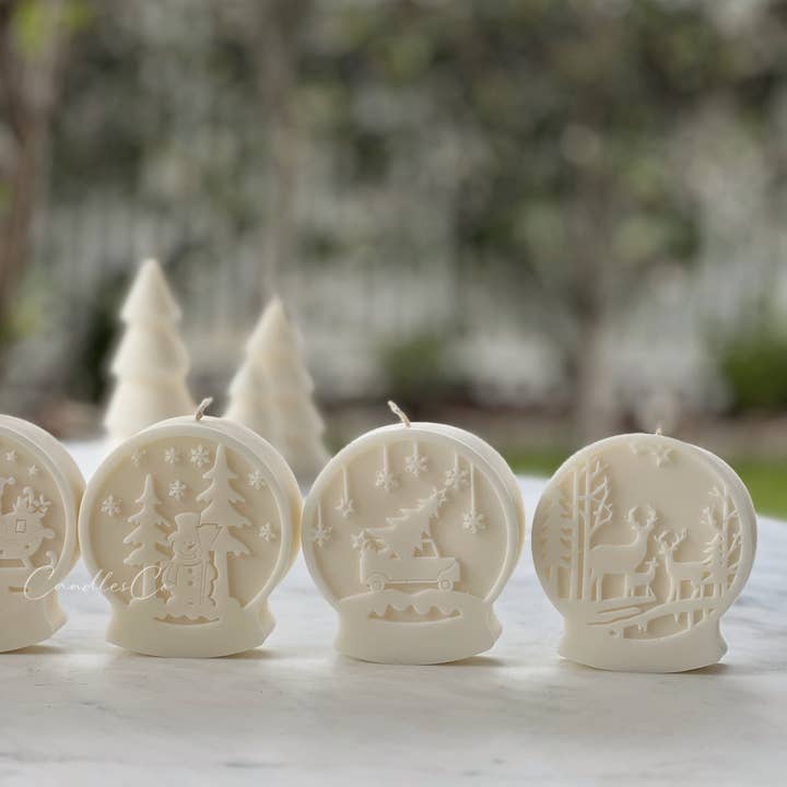 White Holiday Snow Globe for wholesale on Faire8