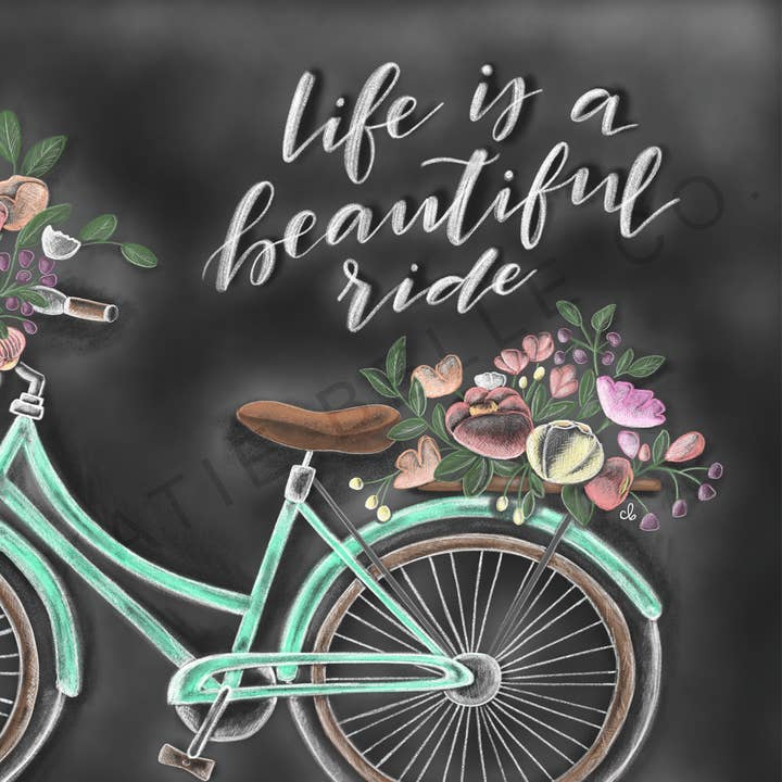 Katie Belle Co. – wholesale Konsttryck – Cykelkonst/utomhusälskare/vår/sommardekor/blomma