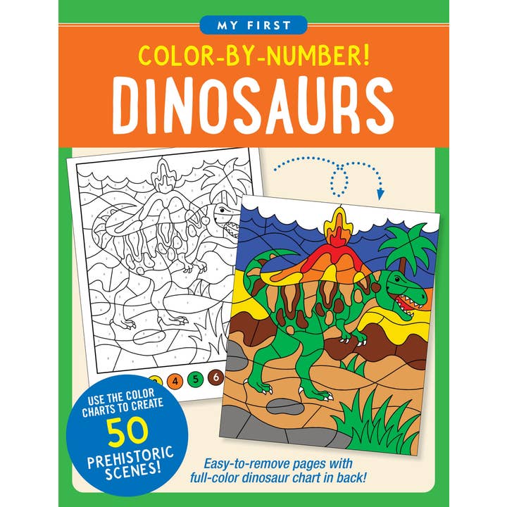 Peter Pauper Press - Wholesale Coloring Book - Kids & Baby - My First Color-by-Number! Dinosaurs