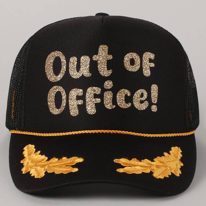 Fashion City - Wholesale Trucker Hat - Unisex - Out of Office Glitter Letter Logo Foam Trucker Hat39