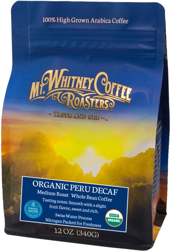 Mt. Whitney Coffee Roasters - Wholesale Coffee Beans - Organic Peru Swiss Water Decaf 12oz Whole Bean Coffee5