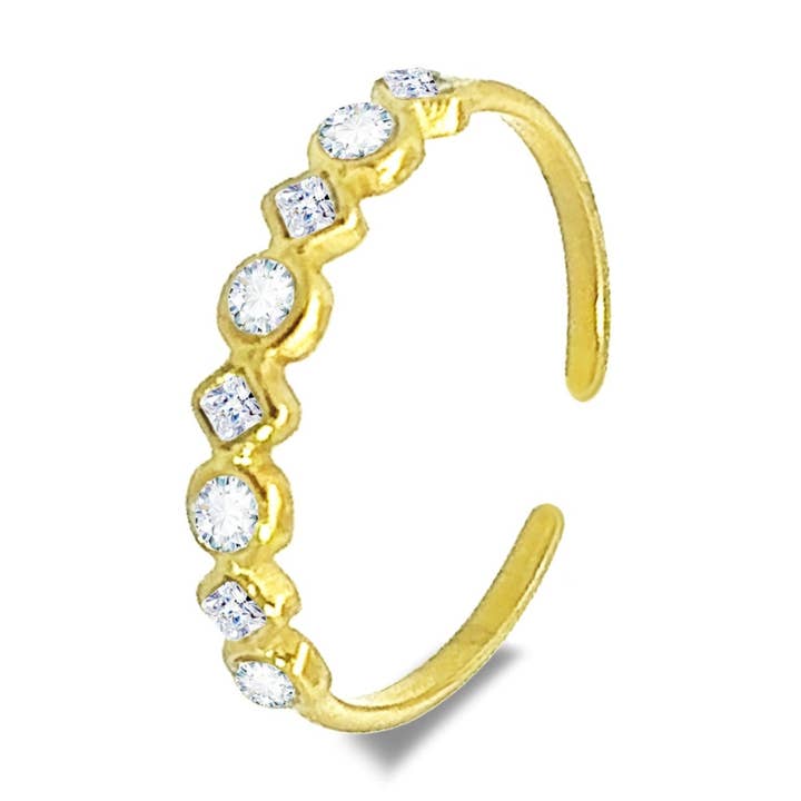 Bague réglable en acier inoxydable avec strass - YG23416E328 pour la vente par AMORINO SRL