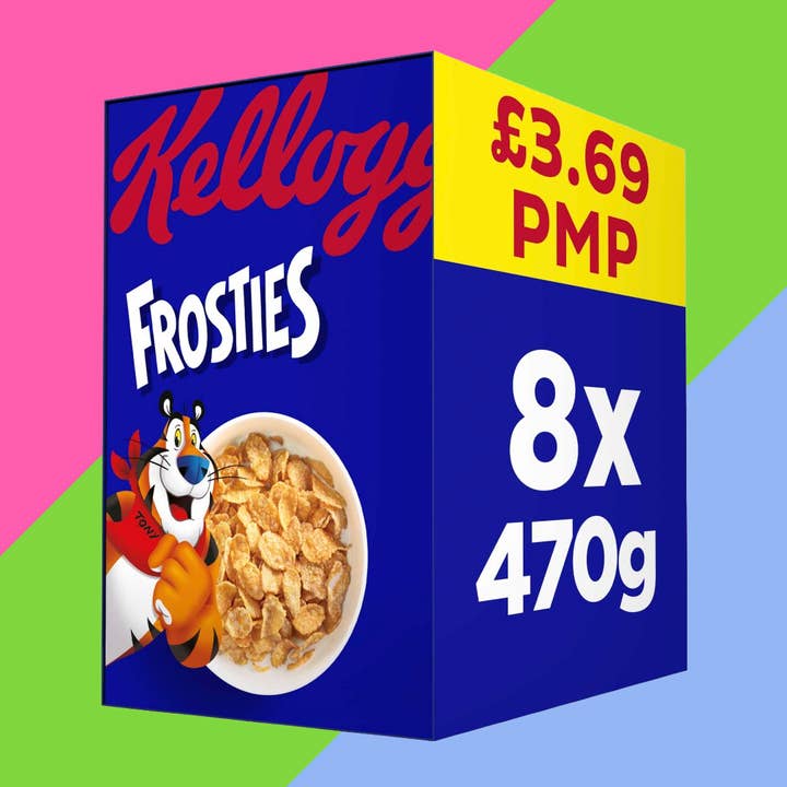Kellogg's Frosties Ontbijtgranen 8x470g Dozen voor wholesale door Gaffney's Sweets & Treats Wholesale