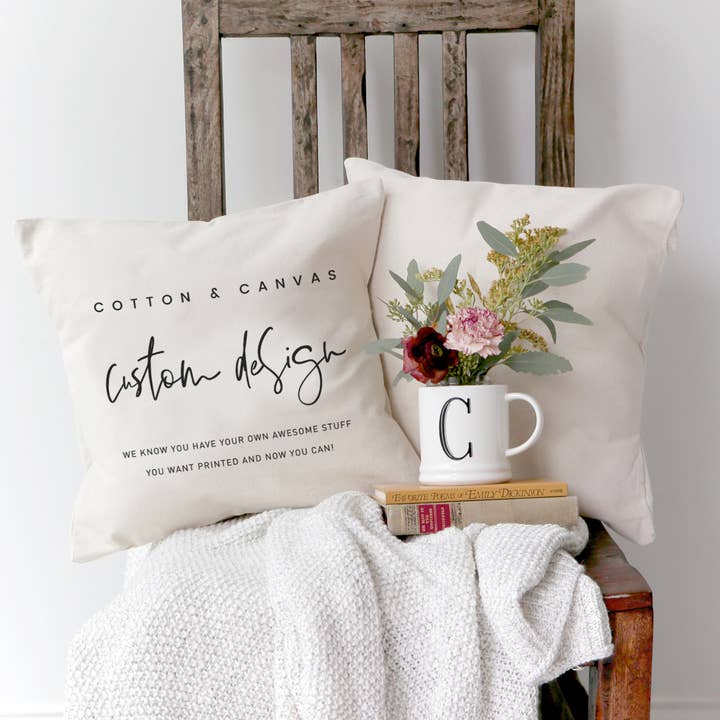 The Cotton & Canvas Co. - Wholesale Throw Pillow Cover - Custom Pillow Cover (Your logo / Your Own Design)