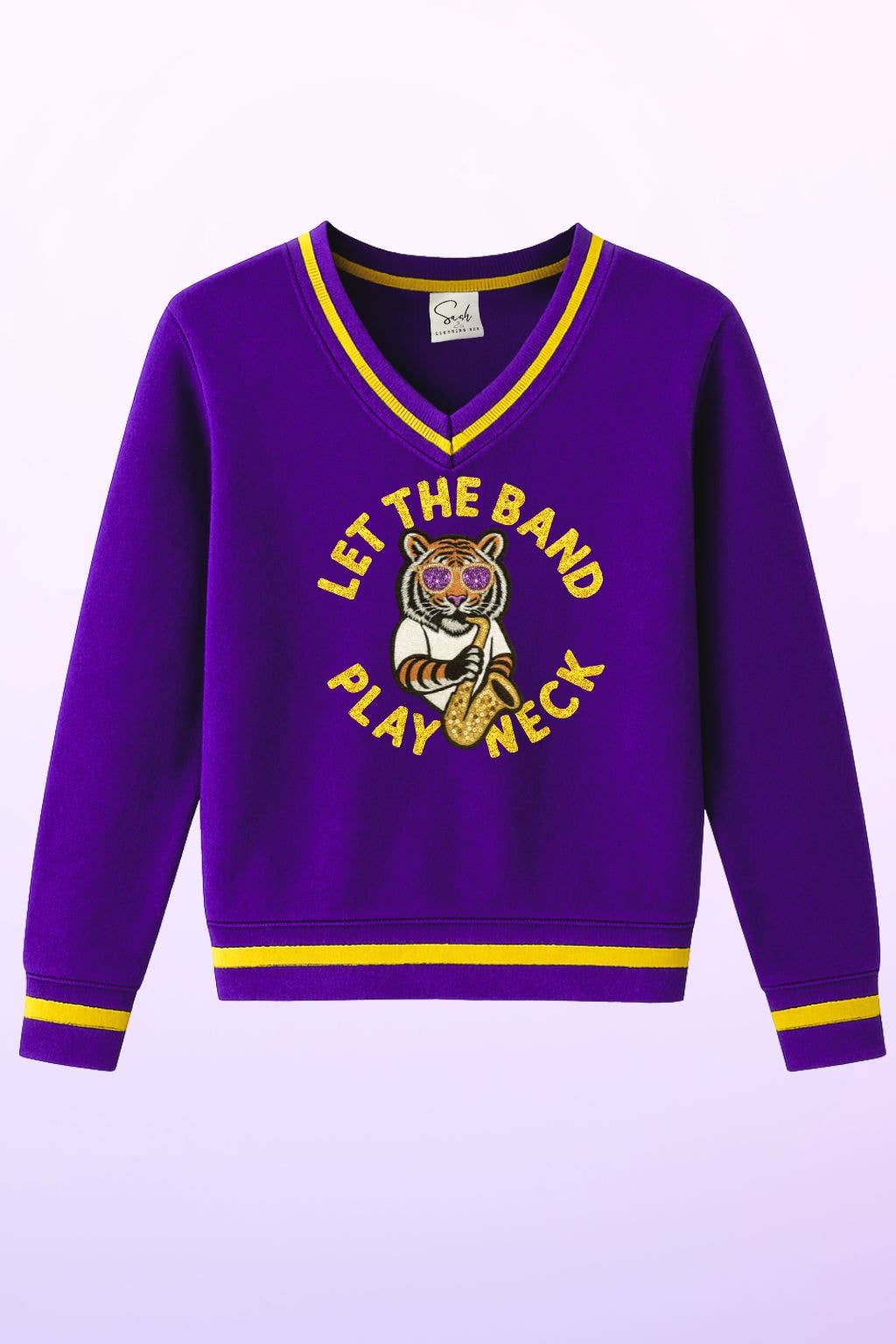 Sash Clothing Bar - Wholesale T-Shirt - Women's - Let the Band Play Neck Sequin Game Day tiger Sweatshirt2