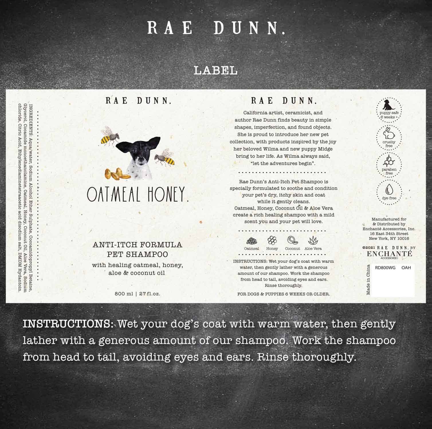 Precious Tails - Wholesale Pet Shampoo - Dog - Rae Dunn Pet Shampoo Wilma's Garden - 800ml12