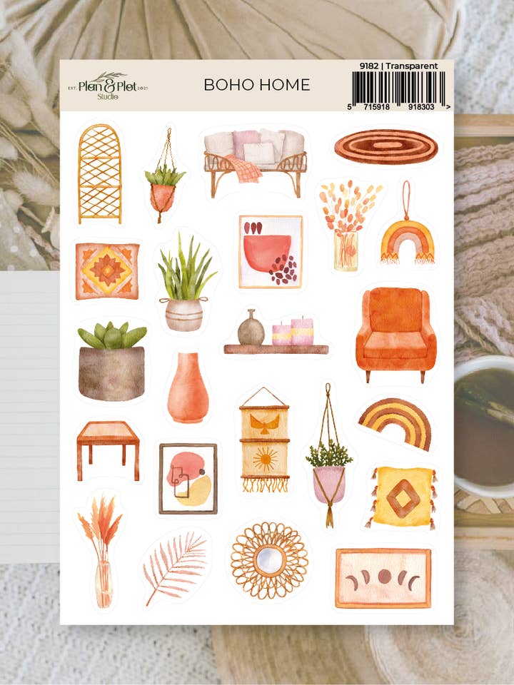 Maison bohème | Autocollants pour la vente par Plan & Plot Studio