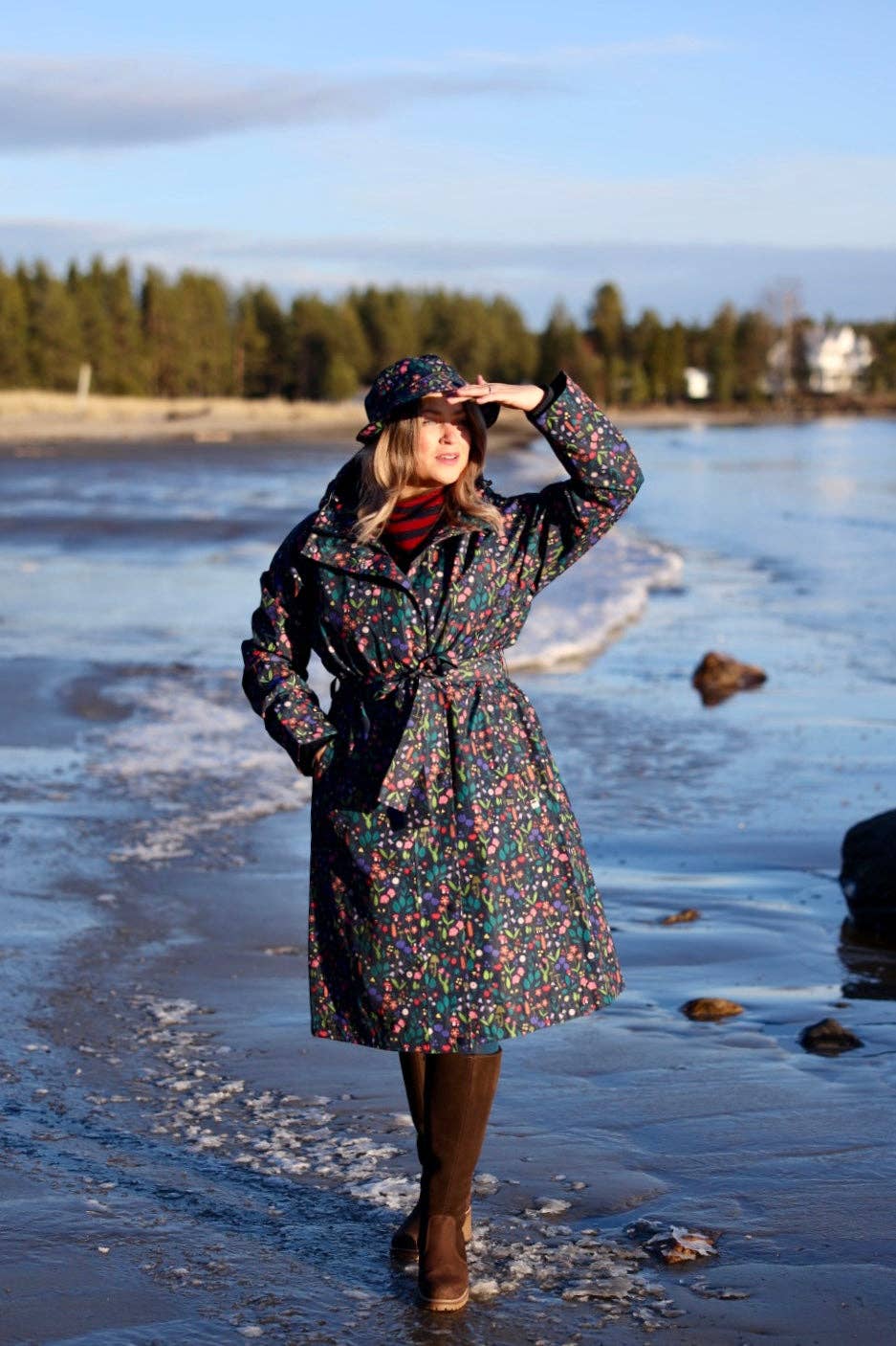 Danefae København - Wholesale Raincoat - Women's - Danelisabeth Raincoat Dk Navy BOTANICAL3