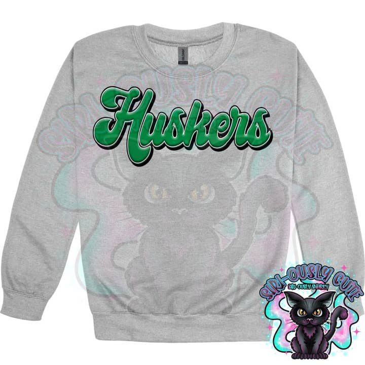 Faux 3D Puff Huskers Kelly Green for wholesale by Siri-Ously Cute