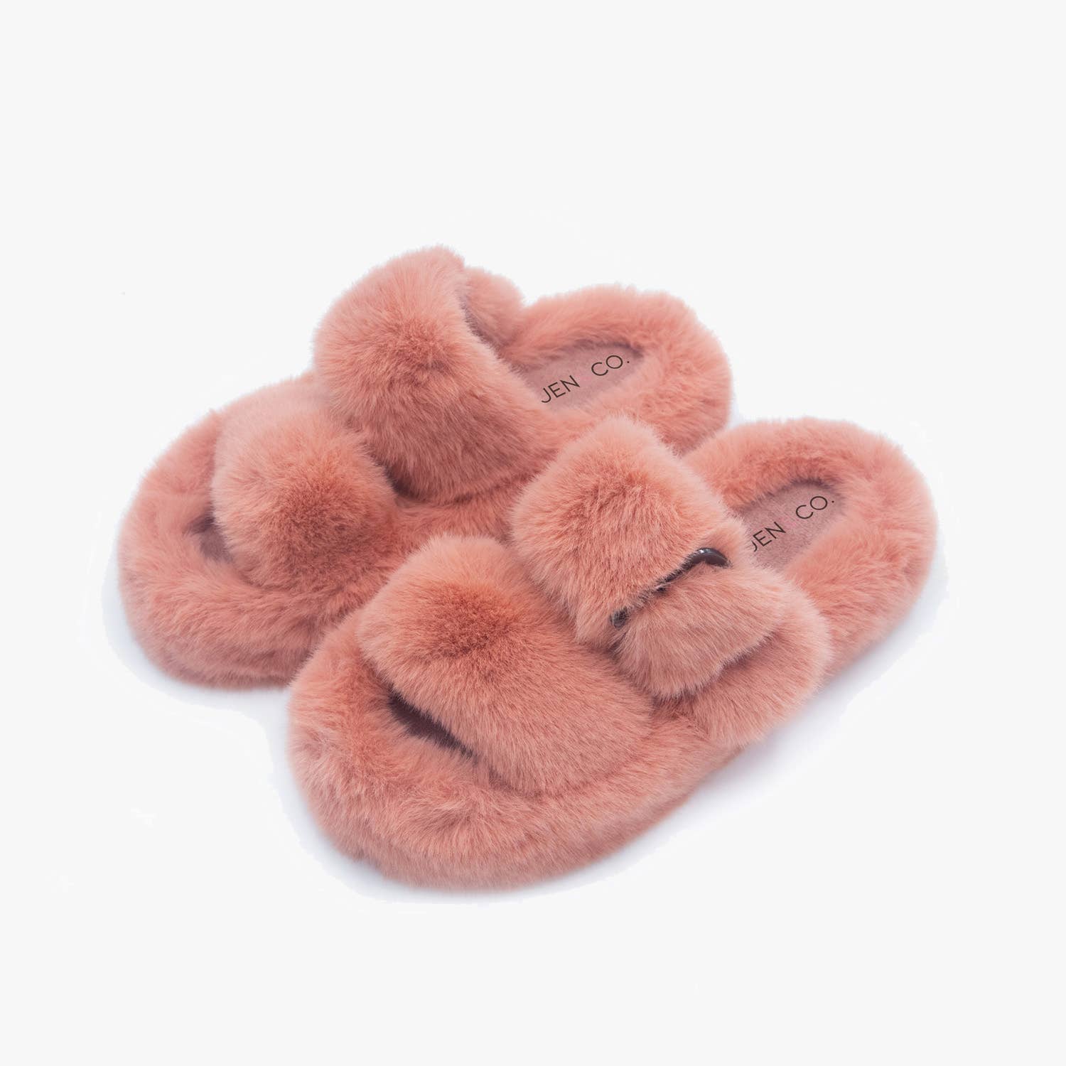 JNC RT (Jen & Co. Outlet) - Wholesale Slippers - Women's - SLP2222 Fran Fluffy Slippers w/ Buckle2