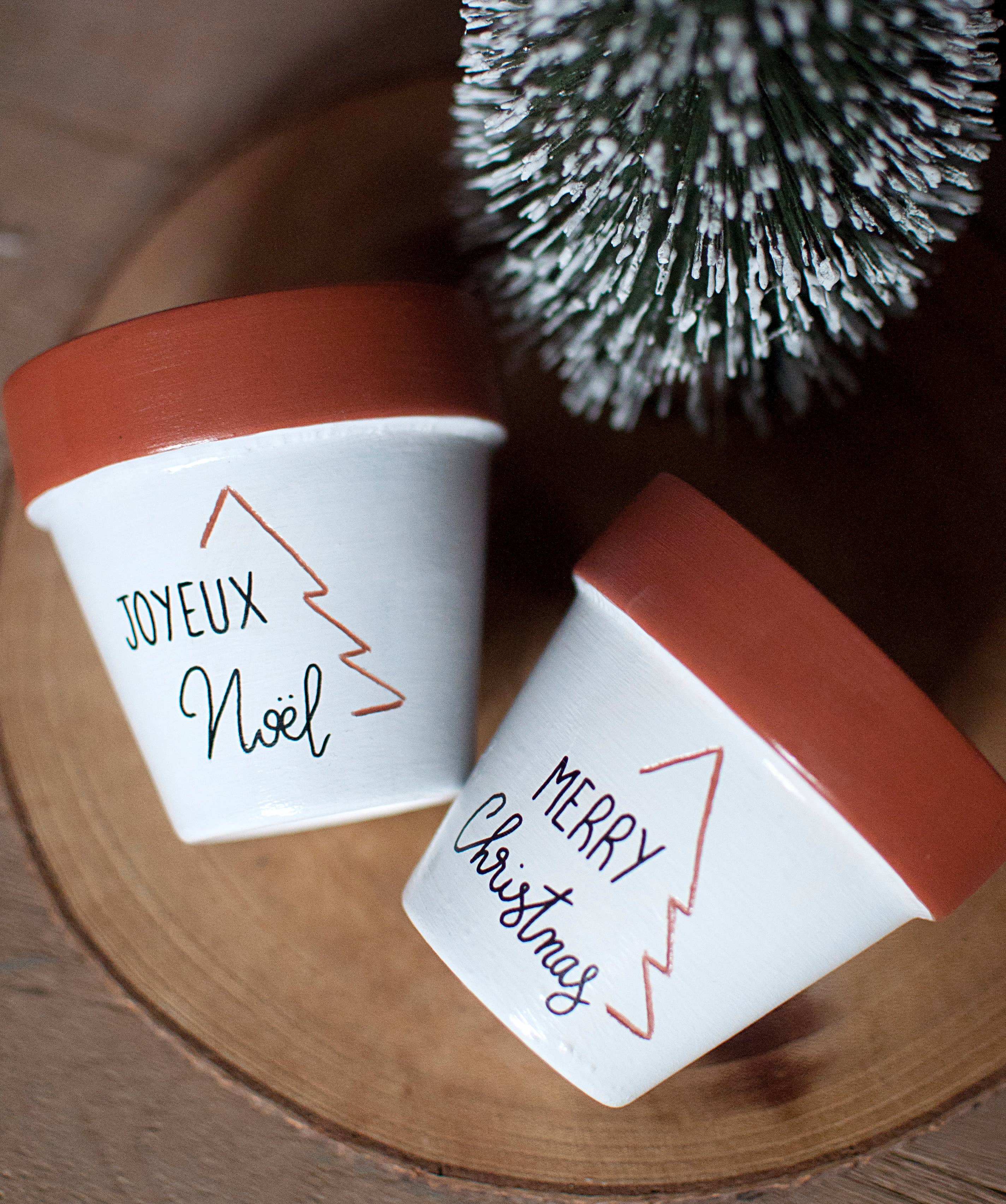 Happypots.fr - Wholesale Plant Pot - Terracotta Cachepot: Joyeux Noel / Merry Christmas0