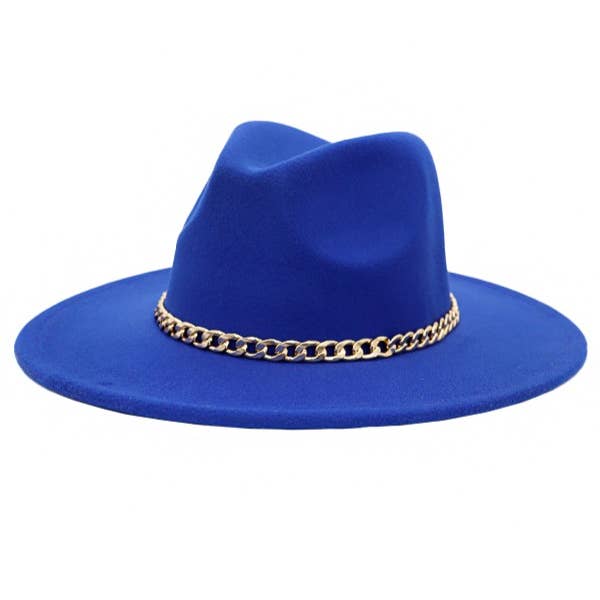 Cap Zone - Wholesale Fedora – Women’s - Boho Chic Gold Chain Rancher Felt Hat14