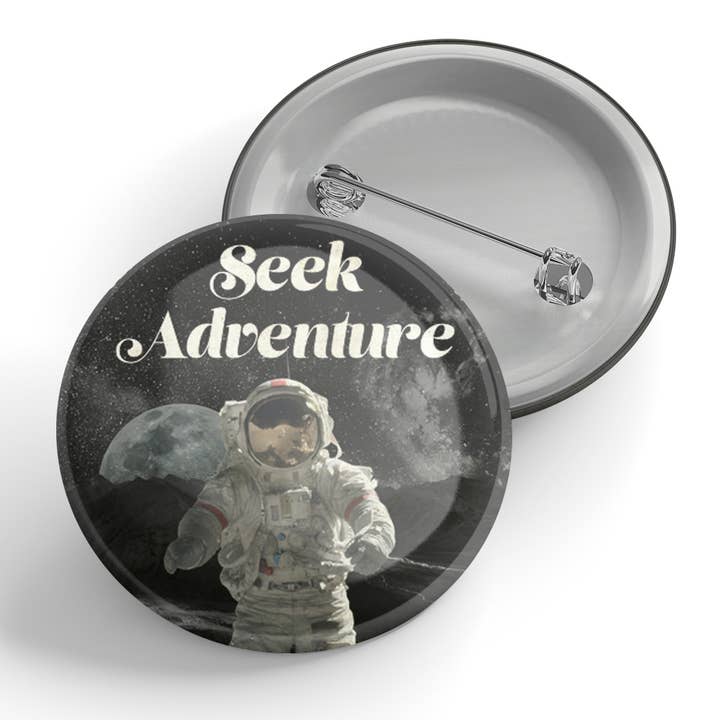 Botão Seek Adventure (preto) por atacado de Black River Letterpress & Paper Co.