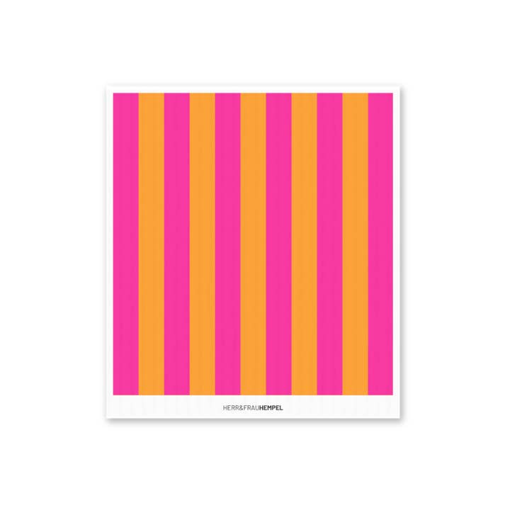 HERR&FRAUHEMPEL - Wholesale Dishcloth - Sponge cloth stripes pink-orange