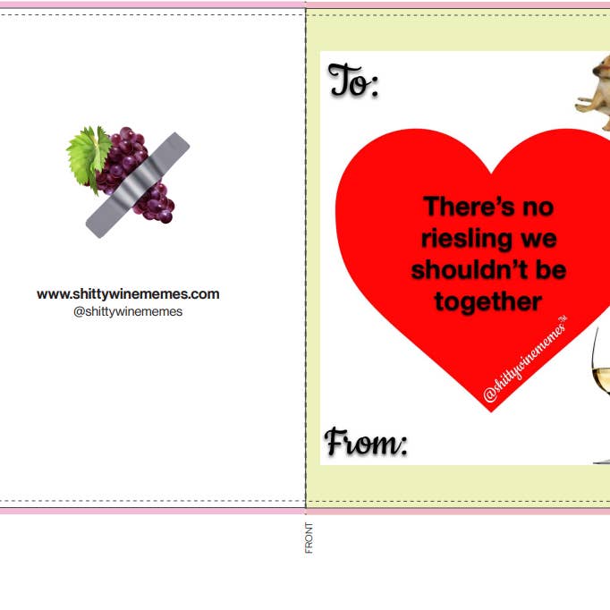 Não há Riesling que nos deva separar Cartão de Dia dos Namorados por atacado de Shitty Wine Memes