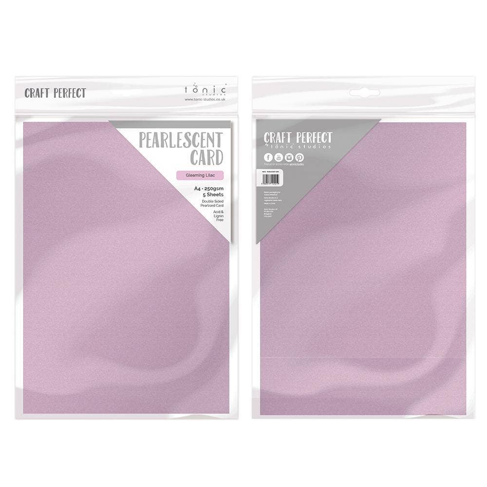 Tonic Studios - Wholesale Craft Supplies - Craft Perfect - Pearlescent Card - Gleaming Lilac A4 (5/PK) - 9504E3