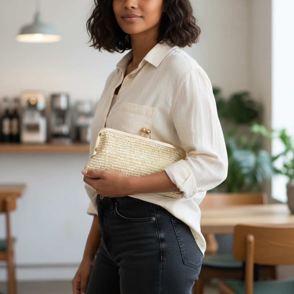 Kiki & Syds - Wholesale Crossbodytas - Dames - Kiki & Syds telefoonhoesje Metallic goud op crème2