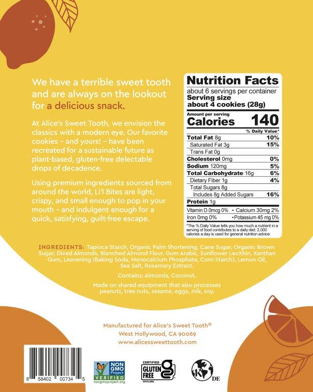 Alice's Sweet Tooth - Wholesale Cookie - Lemon Almond Cookie Bites1