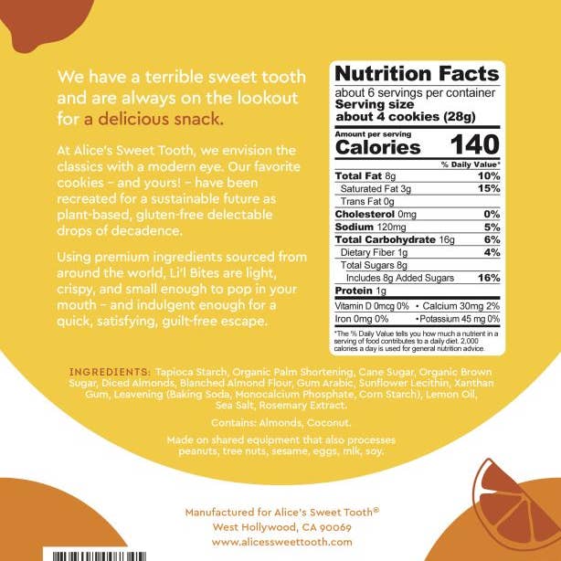 Alice's Sweet Tooth - Wholesale Cookie - Lemon Almond Cookie Bites1