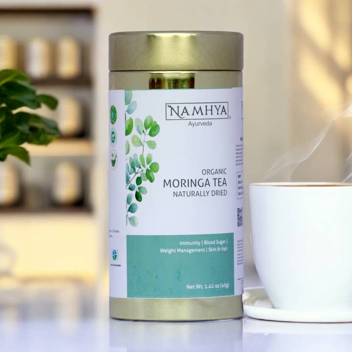 Thé Moringa Bio | 100% Pur | Gestion du Poids | Santé de la Peau et des Cheveux | 20 Sachets de Thé pour la vente par Namhya Ayurveda