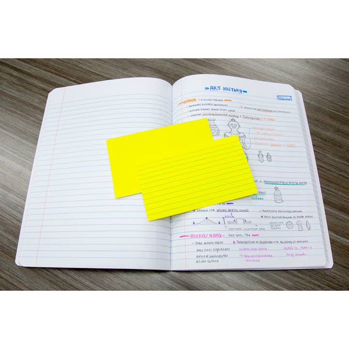 BAZIC Products - Wholesale Notepad - Ruled Fluorescent Colored Index Card 3" X 5" 75 Ct.5