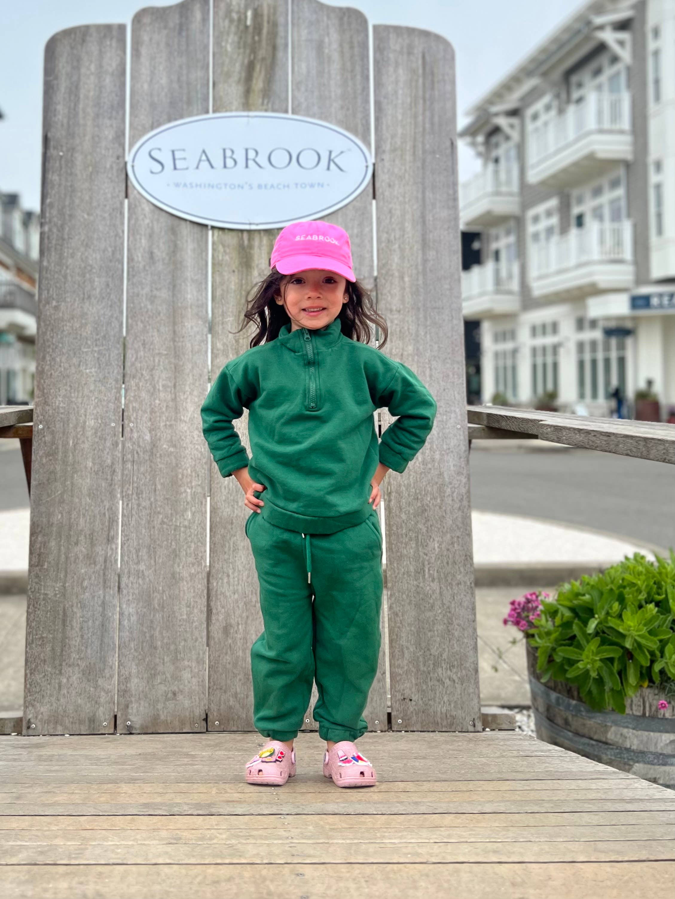 Fleece Sweatsuit Set in Emerald for wholesale on Faire5