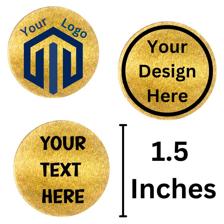 Custom Gold Foil Round 1.5" (Inch) Labels for wholesale by Luxteric Label & Sticker Company