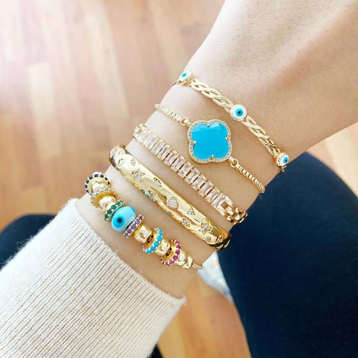 Evileyefavor - Wholesale Charm/Dangle Bracelet - Evil Eye Bracelet, Blue Glass Pandora Charm, Evil Eye Cuff Bracelet, Cz Bracelet5