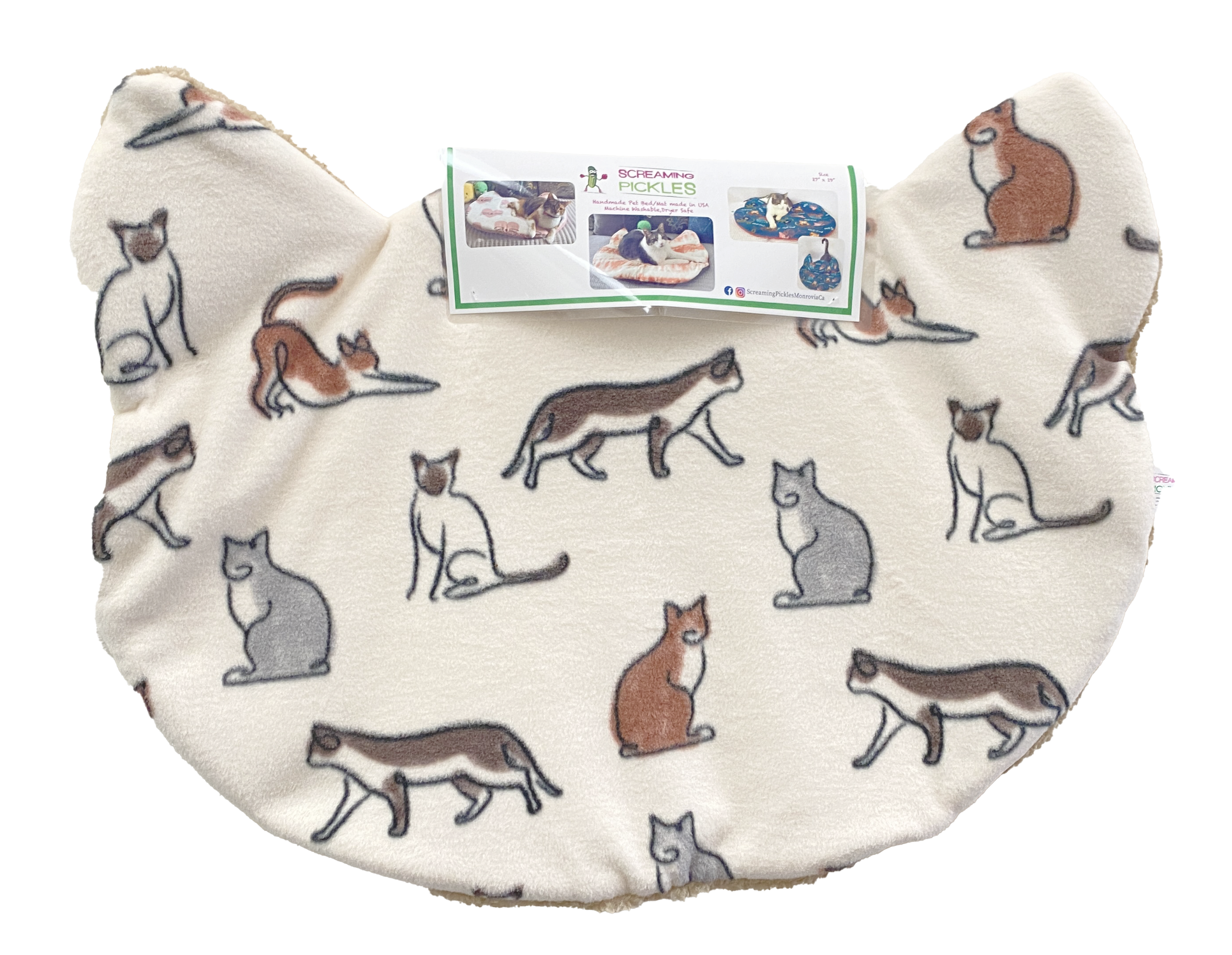 Screaming Pickles - Wholesale Pet Bed - Cat/Dog - Handmade Pet Bed/Mat Cat Head10
