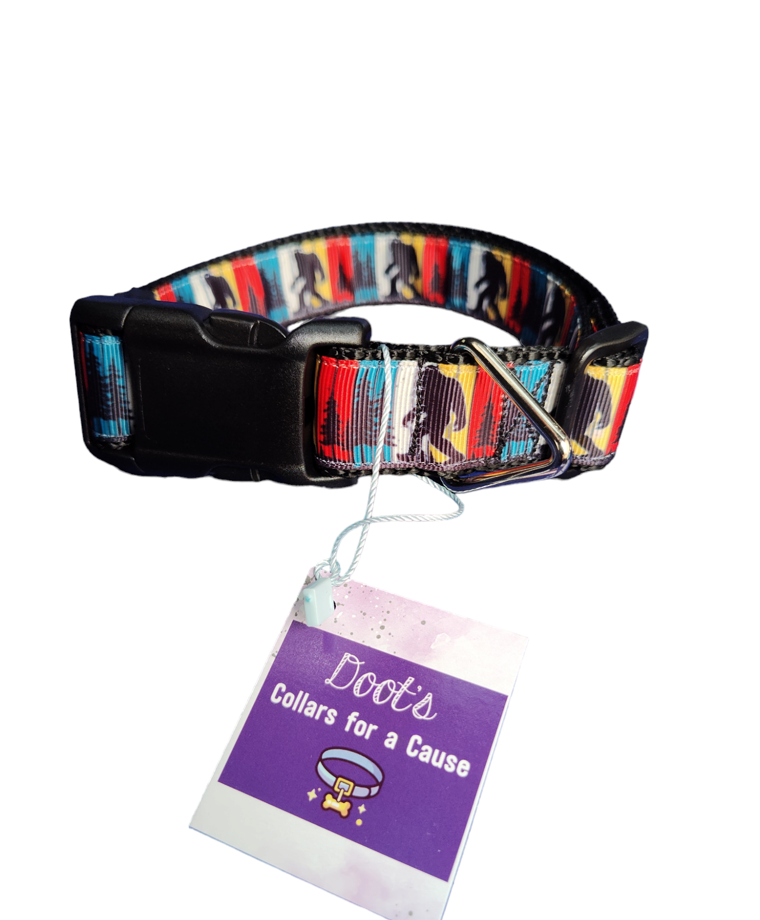 Doot's Pet - Collars For A Cause - Wholesale Pet Collar - Dog - Bigfoot Sasquatch Black Nylon Dog Collar MD, LG, XL, Leash0